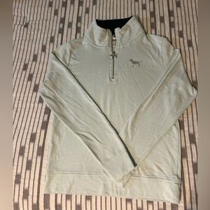 PINK Victoria's Secret Light Green Quarter-Zip Sweatshirt